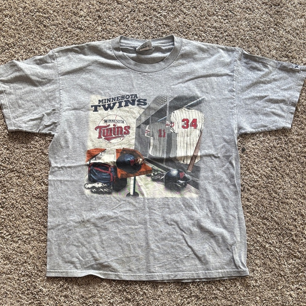 Vintage Lee Sport Minnesota Twins MLB Gray Graphic Single Stitch T-Shirt XL
